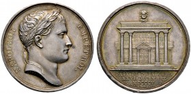 Frankreich-Königreich. Napoleon I. 1804-1815. Silbermedaille 1805 von Andrieu, auf den Frieden von Preßburg. Belorbeerte Büste nach rechts / Janustemp...