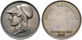 Frankreich-Königreich. Napoleon I. 1804-1815. Silberne Prämienmedaille 1807 von Jeuffroy, des Corps Legislatif (gesetzgebende Körperschaft). Behelmter...