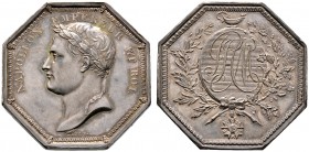 Frankreich-Königreich. Napoleon I. 1804-1815. Oktogonale, jetonartige Silbermedaille o.J. (1810) von Droz, auf den Präsidenten des Pariser Consistoriu...