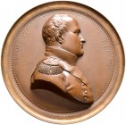 Frankreich-Königreich. Napoleon I. 1804-1815. Einseitige Bronzemedaille (Klischee) 1814 von Maire. NAPOLEON-EMP.ET ROI. Erhabenes, hoch reliefiertes B...
