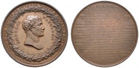 Frankreich-Königreich. Louis XVIII. 1814, 1815-1824. Bronzemedaille 1821 mit Signatur F (bei Thomason & Jones), auf Napoleons Begräbnis in St. Helena....