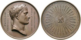 Frankreich-Königreich. Louis Philippe 1830-1848. Bronzemedaille 1840 unsigniert, auf die Beisetzung Napoleons. Dessen belorbeerte Büste nach rechts / ...