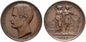 Frankreich-Königreich. Louis Napoleon, President 1848-1852. Kleine, bronzene Prämienmedaille 1849 von Montagny, für Verdienste um Kunst und Wissenscha...