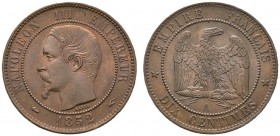 Frankreich-Königreich. Napoleon III. 1852-1870. Cu-10 Centimes 1852 -Paris-. Gad. 248, KM 771.1.
selten in dieser Erhaltung, vorzüglich-Stempelglanz