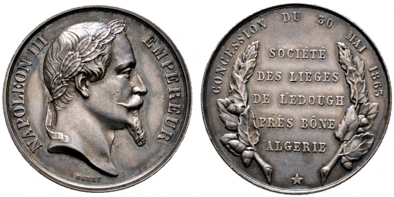 Frankreich-Königreich. Napoleon III. 1852-1870. Silbermedaille 1863 von Barré, a...