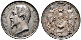 Frankreich-Königreich. Napoleon III. 1852-1870. Silbermedaille o.J. (um 1870) von Borrel. Impfprämie des Departements Seine-Inferieure. Bloße Büste na...