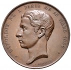 Frankreich-Königreich. Napoleon III. 1852-1870. Einseitige Bronzemedaille o.J. (1874) von Merley, auf den 18. Geburtstag seines Sohnes Eugene Napoleon...