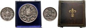Frankreich-Königreich. Dritte Republik. Mattierte Silbermedaille 1889 von A.J. Allar, auf die Silberhochzeit von Louis Philippe, Graf von Paris (1838-...