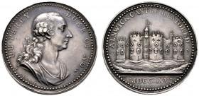 Großbritannien. George III. 1760-1820. Silbermedaille 1766 von J. Kirk, auf die Restaurierung von Schloss Alnwick (nach Windsor Castle der zweitgrößte...