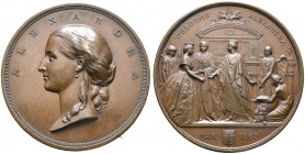 Großbritannien. Victoria 1837-1901. Große Bronzemedaille 1863 von J.S. und A.B. Wyon, auf den Besuch von Prinzessin Alexandra von Dänemark (1844-1925,...