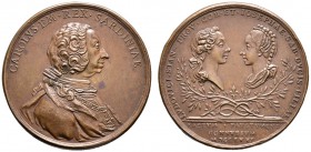 Italien-Sardinien. Carlo Emanuele III. 1730-1773. Bronzemedaille 1771 von L. Lavy, auf die Vermählung seiner Enkelin, Maria Giuseppina Luisa, mit Graf...