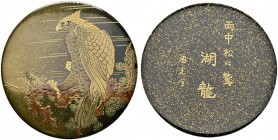 Japan. Hirohito - Periode Showa 1926-1989. Silbermedaille 1972. Adler nach links auf einem Baum vor stili­sierter Flusslandschaft (nach alten Motiven)...