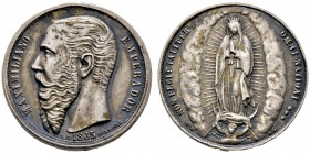 Mexiko. Maximilian I. von Habsburg 1864-1867. Silbermedaille 1865 von Ocampo, auf die Erteilung neuer Statuten für den Verdienstorden von Guadelupe. K...