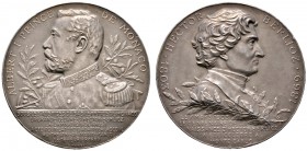 Monaco. Albert I. 1889-1922. Mattierte Silbermedaille 1903 von E. Mouchon, auf die Jahrhundertfeier der Geburt von Hector Berlioz. Brustbild des Fürst...