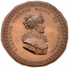 Niederlande-Königreich. Lodewijk Napoleon 1806-1810. Einseitiges Bronze-Klischee o.J. (1806) von Lienard (unsigniert), auf seine Gemahlin Hortense Eug...