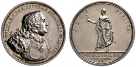 Niederlande-Nassau-Oranien. Wilhelm IV. Heinrich Friso 1711-1751. Silbermedaille 1747 von Lorenz Natter (Biberach), auf seine Ernennung zum Generalsta...