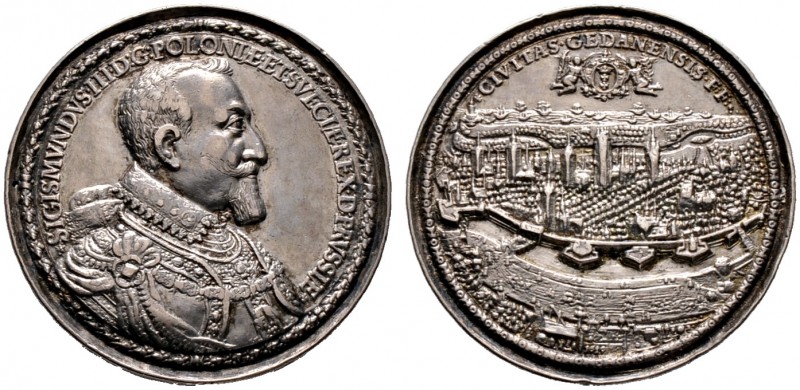 Polen. Sigismund III. Wasa 1587-1632. Silbermedaille 1619 von Samuel Ammon, auf ...