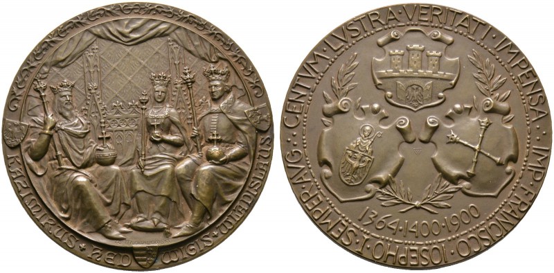 Polen-Krakau. Bronzemedaille 1900 von W. Trojanowski, auf die 500-Jahrfeier der ...