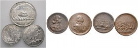 Russland. Peter I. 1682/1689-1725. Lot (5 Stücke): Einseitiger Zinnabschlag von der Rückseite der Medaille 1704 auf die Einnahme von Dorpat (48 mm, Di...