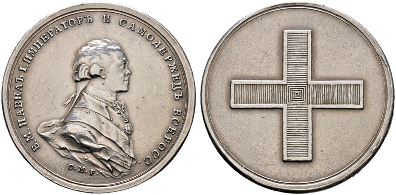 Russland. Paul I. 1796-1801. Silbermedaille o.J. (1797) von C. Meisner, auf sein...