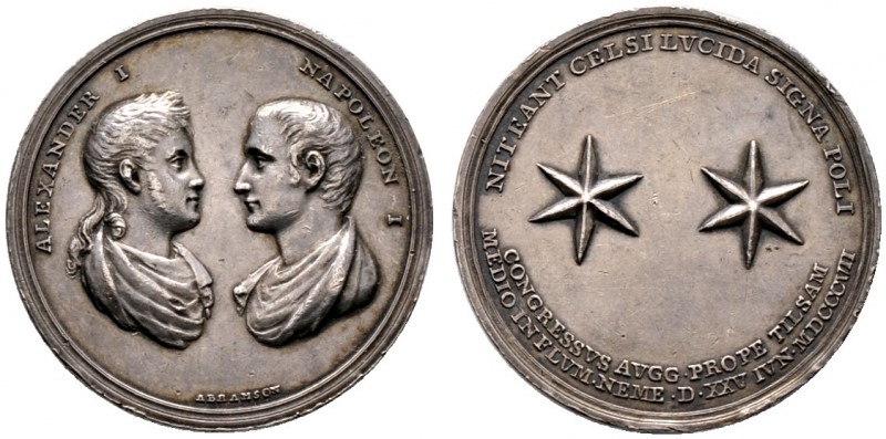 Russland. Alexander I. 1801-1825. Silbermedaille 1807 von A. Abramson, auf den F...