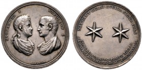 Russland. Alexander I. 1801-1825. Silbermedaille 1807 von A. Abramson, auf den Frieden von Tilsit zwischen Rußland, Preußen und Frankreich. Die bloßen...