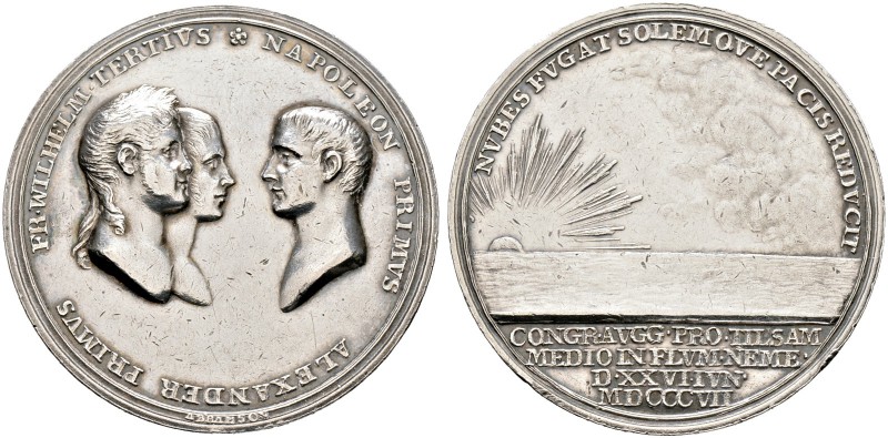 Russland. Alexander I. 1801-1825. Silbermedaille 1807 von A. Abramson, auf die Z...