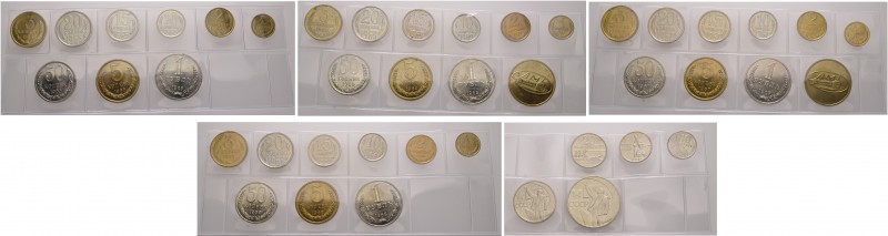 Russland. UDSSR. Set von 6 Kursmünzensätzen der Jahre 1965-1969 (jeweils 9-teili...