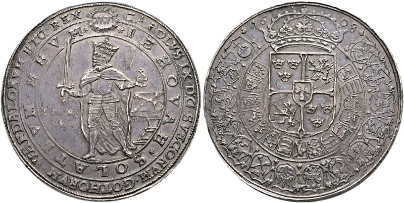 Schweden. Karl IX. 1604-1611, ab 1599 Reichsverweser. 20 Mark 1608 -Stockholm-. ...