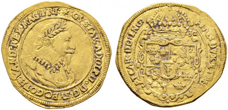Schweden. Gustav II. Adolf 1611-1632. Dukat 1632 -Nürnberg-. Stempel von H.C. La...