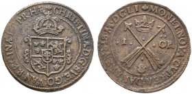 Schweden. Christina 1632-1654. Cu-Öre 1651 -Söter-. SM 116.
beidseitig fein ausgeprägt, gutes sehr schön