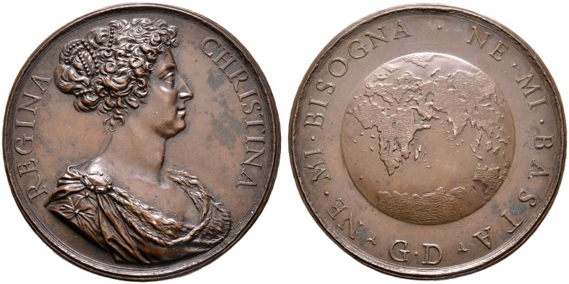 Schweden. Christina 1632-1654. Bronzemedaille o.J. (1681) von Giovanni Battista ...