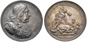 Schweden. Karl X. Gustav (von Pfalz-Zweibrücken) 1654-1660. Silbermedaille o.J. (1701) von Arvid Karlsteen. Geharnischtes Brustbild des Königs mit umg...