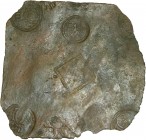 Schweden. Karl XII. 1697-1718. Kupferplatte zu 1 Daler Silvermynt 1718 -Avesta-. Ähnlich wie vorher, jedoch ohne den rückseitigen Rundstempel mit den ...