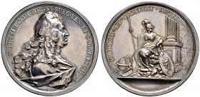 Schweden. Friedrich I. von Hessen-Kassel 1720-1751. Silberne Prämienmedaille o.J. (gestiftet 1728) von Johann Carl Hedlinger, der Akademie der freien ...