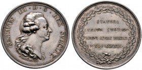 Schweden. Gustav III. 1771-1792. Silbermedaille 1789 von Carl Enhörning, auf die Festlegung der Rechte der Bürgerschaft auf dem Reichstag. Büste des K...