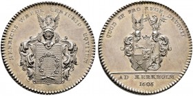 Schweden. Gustav IV. Adolf 1792-1809. Silbermedaille o.J. (1805) von Carl Enhörning, auf Heinrich Graf Wrede. Beidseitig behelmte Wappenschilde. Hild....