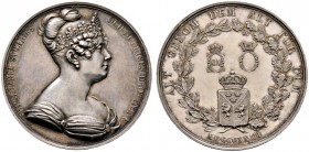 Schweden. Karl XIV. Johann (Jean Baptiste Bernadotte) 1818-1844, auch König von Norwegen. Silbermedaille 1823 von J.J. Barré (Paris), auf die Abreise ...