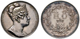 Schweden. Karl XIV. Johann (Jean Baptiste Bernadotte) 1818-1844, auch König von Norwegen. Silbermedaille 1823 von J.J. Barré (Paris), auf die Abreise ...