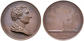 Schweden. Karl XIV. Johann (Jean Baptiste Bernadotte) 1818-1844, auch König von Norwegen. Bronzemedaille 1843 von L.P. Lundgren, auf den gleichen Anla...