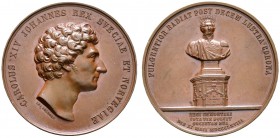 Schweden. Karl XIV. Johann (Jean Baptiste Bernadotte) 1818-1844, auch König von Norwegen. Bronzemedaille 1848 von Lea Ahlborn, auf die Errichtung sein...