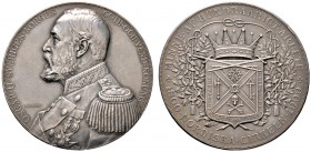 Schweden. Oskar II. 1872-1907. Mattierte Silbermedaille 1900 von A. Lindberg, auf das 100-jährige Freimaurerjubiläum des Nord- Zirkels. Brustbild des ...
