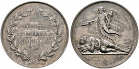 Schweiz-Eidgenossenschaft. Silbermedaille 1853 von J.B. Frener, auf das Eidgenössische Schützenfest in LUZERN. Vier Zeilen Schrift auf strahlendem Sch...