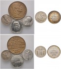 Tschechoslowakei. Lot (6 Stücke): Silbermedaille 1928 auf die 10. Jahresfeier der Republik (34 mm, 20,05 g), Silber­medaille 1930 auf Präsident Masary...