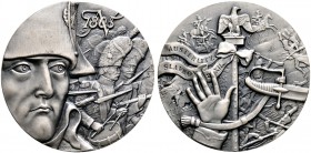 Tschechoslowakei. Tschechische Republik. Versilberte Bronzemedaille o.J. von Karel Zeman (geb. 1947), auf die Schlacht von Austerlitz und Slavkow 1805...