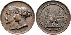 Türkei. Abdul Meijid AH 1255-1277/AD 1839-1861. Große Bronzemedaille 1854 von Hart, auf das Bündnis von Frankreich und England mit dem Osmanischen Rei...