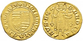 Ungarn. Sigismund 1387-1437. Goldgulden o.J. (1387-1401) -Kaschau-. Kammergrafen Jacobus und Christianus. Ähnlich wie vorher. Huszar 572, Fr. 9, Pohl ...