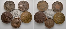 USA. 6 Stücke: FRANKREICH. 2x Bronzene Prämienmedaille o.J. von A. Dubois des Arrondissements de Rouen (je 50 mm, leicht variant); Bronzene Prämienmed...