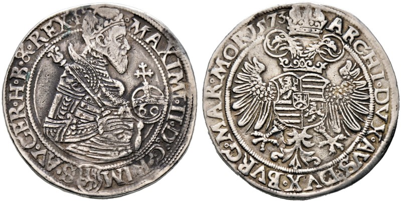 Haus Habsburg. Maximilian II. 1564-1576. Guldentaler zu 60 Kreuzer 1573 -Joachim...
