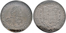 Haus Habsburg. Ferdinand III. 1637-1657. Taler 1653 -Wien-. Her. 389, Dav. 3183, Voglh. 206/6. In Plastikholder der NGC (slapped) mit der Bewertung MS...